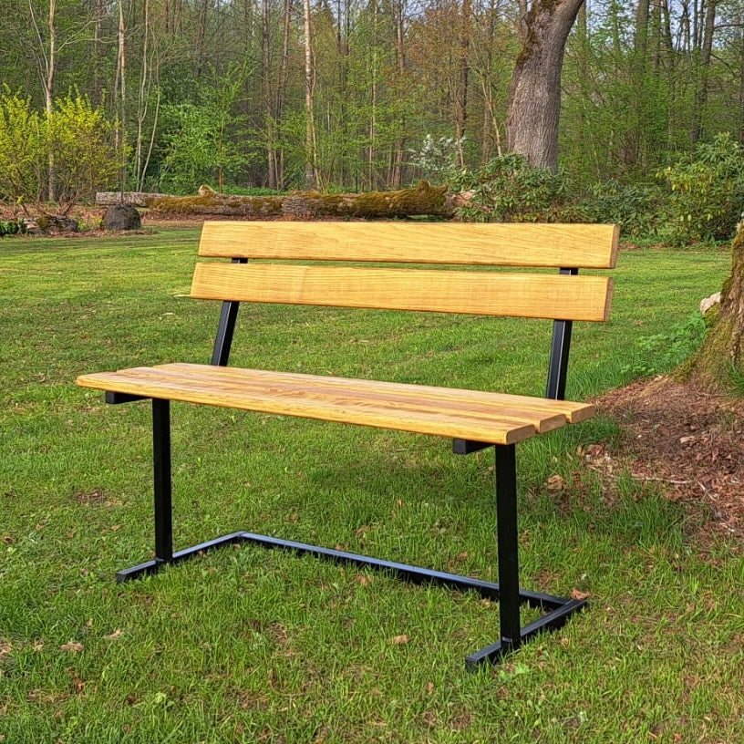 Two-Seater Garden Bench with Backrest