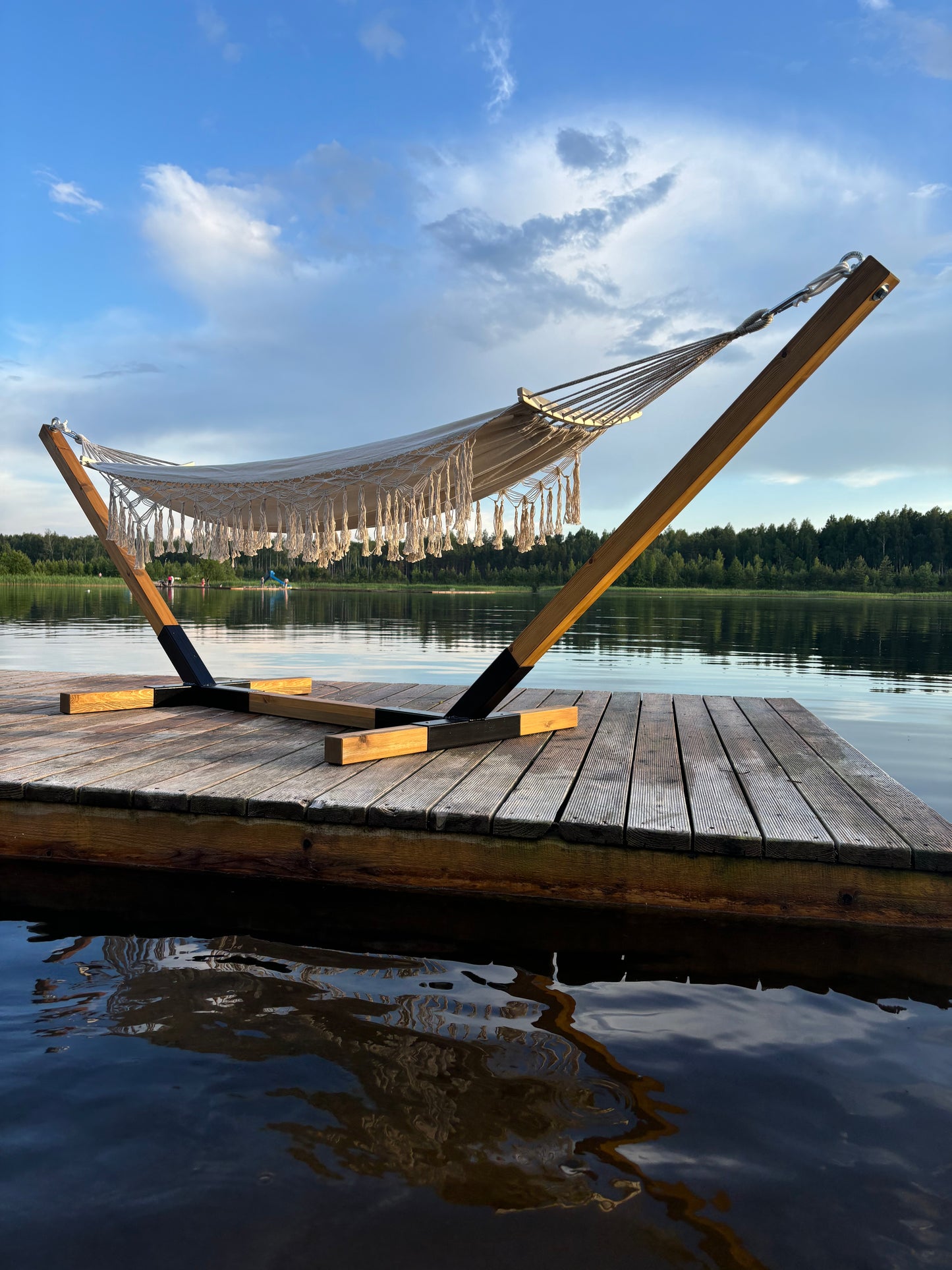 Hammock (light-colored with stand)